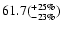 $61.7(_{\rm -23 \%}^{+25 \%})$