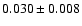$0.030\pm0.008$