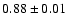 $0.88\pm0.01$