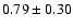 $0.79\pm0.30$