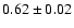 $0.62\pm0.02$