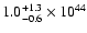 $1.0^{+1.3}_{-0.6}\times 10^{44}$