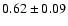 $0.62\pm0.09$