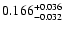 $\rm0.166_{-0.032}^{+0.036}$