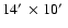 $14\hbox{$^\prime$ }\times 10\hbox{$^\prime$ }$