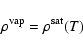 \begin{displaymath}
\rho^{\rm {vap}}=\rho^{\rm {sat}}(T)
\end{displaymath}