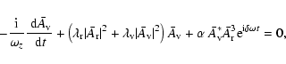 \begin{displaymath}-\frac{{\rm i}}{\omega_z}\frac{~{\rm d}\bar{A}_{\rm v}}{~{\rm...
...v}^\ast \bar{A}_{\rm r}^3 {\rm e}^{{\rm i}\delta\omega t} = 0,
\end{displaymath}
