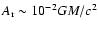 $A_{\rm r}\sim10^{-2} GM/c^2$