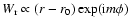 $W_{\rm r}\propto(r-r_0)\exp({\rm i}m\phi)$