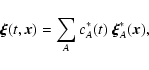 \begin{displaymath}\vec{\xi}(t,\vec{x}) = \sum_A c_A^\ast(t)~\vec{\xi}_A^\ast(\vec{x}),
\end{displaymath}