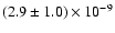 $(2.9\pm 1.0)\times
10^{-9}$