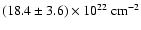 $(18.4\pm3.6)\times 10^{22}~{\rm cm}^{-2}$