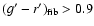 $(g' - r')_{{\rm fib}} > 0.9$