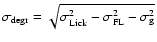 $\sigma_{\rm degr} = \sqrt{\sigma_{\rm Lick}^2 - \sigma_{\rm FL}^2 - \sigma_{\rm g}^2}$