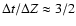 $\Delta t / \Delta Z \approx 3/2$