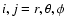 $i,j=r,\theta, \phi$