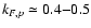 $k_{F,p}\simeq 0.4{-}0.5$