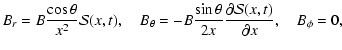 $\displaystyle B_r = B \frac{\cos \theta}{x^2} {\mathcal S}(x,t),\quad
B_{\theta...
...in \theta}{2 x}\frac{\partial {\mathcal S}(x,t)}{\partial x},\quad
B_{\phi}= 0,$