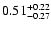 $\rm0.51^{+0.22}_{-0.27}$