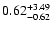 $\rm0.62^{+3.49}_{-0.62}$