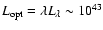 $L_{\rm opt}=\lambda L_{\lambda}\sim
10^{43}$