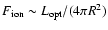 $F_{\rm
ion}\sim L_{\rm opt}/(4\pi R^2)$
