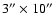 $3''\times10''$