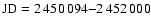 $\rm JD=2\,450\,094{-}2\,452\,000$