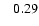 $\;\;\; 0.29$
