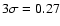 $3\sigma =0.27$