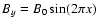 $B_y=B_0\sin(2\pi x)$