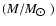 $(M/M_{\hbox{$\odot$ }})$