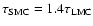 $\tau_{\rm SMC}=1.4\tau_{\rm LMC}$