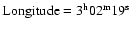 ${\rm Longitude}=3^{\rm h}02^{\rm m}19^{\rm s}$