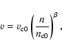 \begin{displaymath}v = v_{\rm c0} \left(\frac{n}{n_{\rm c0}}\right)^\beta,
\end{displaymath}