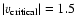 $\vert v_{\rm critical}\vert=1.5$