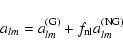 \begin{displaymath}a_{lm} = a_{lm}^{\rm (G)}+f_{\rm nl}a_{lm}^{\rm (NG)}
\end{displaymath}