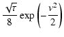 $\displaystyle \frac{\sqrt{\tau}}{8}\exp\left(-\frac{\nu^2}{2}\right)$