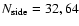 $N_{\rm side}=32,64$