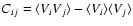 $C_{ij} = \langle V_i V_j \rangle - \langle V_i \rangle \langle V_j
\rangle$