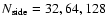 $N_{\rm side}=32,64,128$