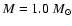 $M = 1.0~M_\odot$