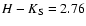 $H-K_{\rm S} = 2.76$