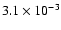 $ 3.1 \times 10^{-3} $