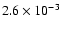 $ 2.6 \times 10^{-3} $