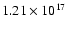 $ 1.21 \times 10^{17} $