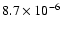 $ 8.7 \times 10^{-6} $