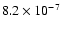 $ 8.2 \times 10^{-7} $