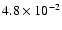 $ 4.8 \times 10^{-2} $