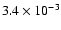 $ 3.4 \times 10^{-3} $